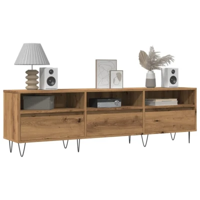 Afbeelding van Tv meubel 150x30x44,5 cm bewerkt hout oud houtkleurig