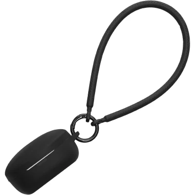 Afbeelding van kwmobile oordopjes case geschikt voor Anker Soundcore Life P2 mini hoesje Oortjes cover met handstrap in ear koptelefoon hoes Silicone zwart
