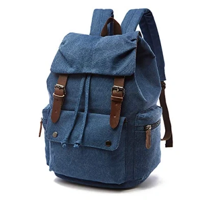 Afbeelding van Canvas rugzak vintage voor laptop dagrugzak wandelen reizen grote capaciteit tas unisex