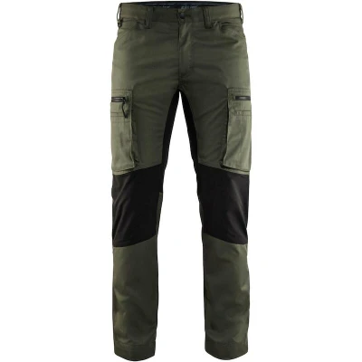 Afbeelding van Blaklader Service werkbroek met stretch 1459 1845 Army Groen/Zwart C52