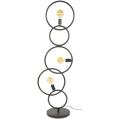 Afbeelding van Giga Meubel Vloerlamp Loop Zwart Metaal 44x30x140cm