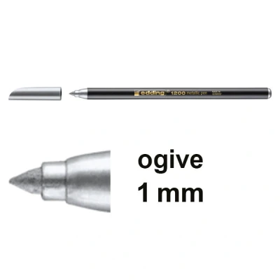 Image de Edding 1200 feutre de coloriage (1 mm ogive) argent métallisé