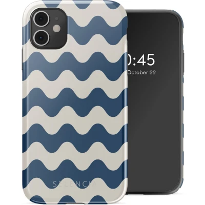 Afbeelding van Selencia Hoesje Geschikt voor iPhone 11 Vivid Backcover Wave Vibes Classic Blue