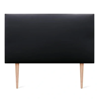 Afbeelding van DHOME Hoofdbord van kunstleer of Aqualine Pro stof, gestoffeerd, luxe bed, zwart, kunstleer, 90 x 105 cm, met poten (70/80/90 cm bedden)