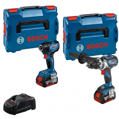 Afbeelding van BOSCH 0615990N2W 18V accu machineset GSR+GDR 2 delig in L Boxx 136 (2x 5,0Ah + lader)