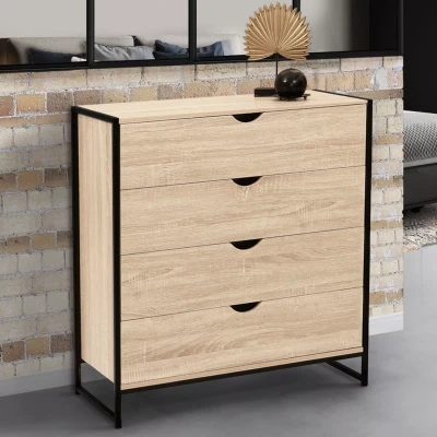 Afbeelding van Commode 4 tiroirs DETROIT 80 cm design industriel