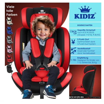 Afbeelding van KIDIZ® Premium Kinderautostoel Groep 1+2+3, 9 36 kg, 5 punts veiligheidsgordel, auto