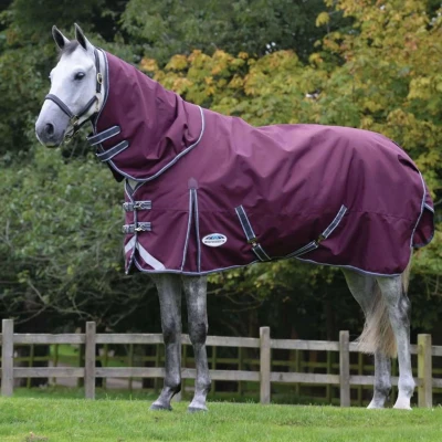 Afbeelding van Weatherbeeta Regendeken Comfitec Plus Dynamic II Detach A Neck Lite Maroon/Grijs/Wit 160/215