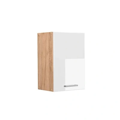 Afbeelding van Vicco Hangkast R Line, Wit Hoogglans/Bruin, 40 cm