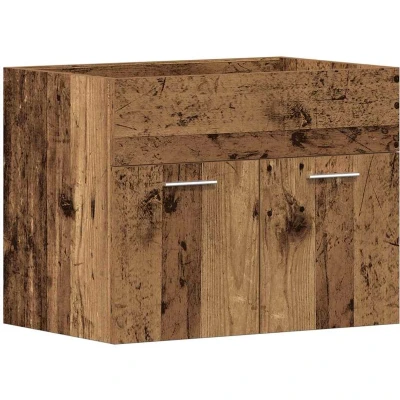 Afbeelding van Wastafelkast 60x38,5x46 cm bewerkt hout oud houtkleurig