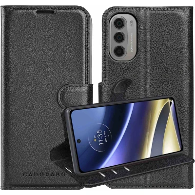 Afbeelding van Cadorabo Hoesje geschikt voor Motorola MOTO G51 5G in PHANTOM ZWART Beschermhoes met magnetische sluiting, standfunctie en kaartvakje Book Case Cover Etui
