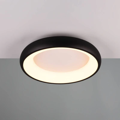 Afbeelding van Plafondlamp Cardona, Ø 46,5 cm, mat zwart, metaal CCT