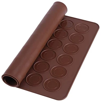 Afbeelding van PIQIUQIU 1 x siliconen macarons bakmat, 48 holtes, anti aanbaklaag, bakmat voor macarons, siliconen, 38 28 cm