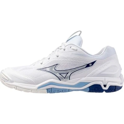 Afbeelding van Mizuno WAVE STEALTH 6 Handbalschoenen Wit/BellwetherBlauw/BelAirBlu Dames/Heren Maat 44.5
