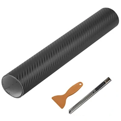 Afbeelding van NewL 3D carbon vinylfolie, geschikt voor autogebruik, met mes en kleine rakel 45 cm x 150