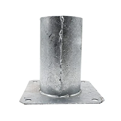 Afbeelding van DOJA Barcelona ronde houten paalhouder Schroefpaalvoet 81 x 150 2 mm verzinkt staal voor pergola, bioklimatologische paal schaduwdoek ...