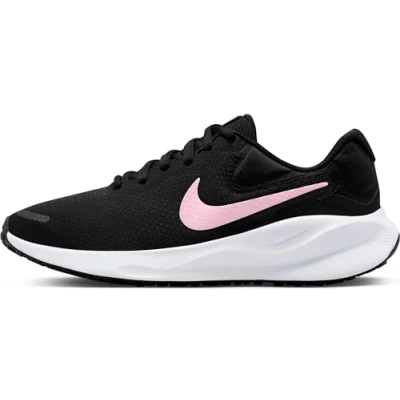 Afbeelding van Nike Performance Revolution 7 Hardloopschoenen neutraal, Dames, Maat: 35.5, Black/med soft pink/white Kunststof/ textiel