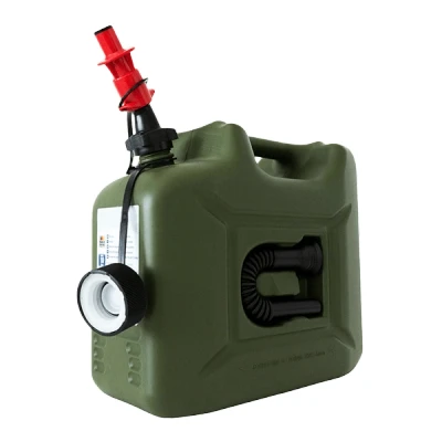 Afbeelding van Benzineblik 20 liter, brandstofblik UN gekeurd, reserveblik met veiligheidssluiting zwart/rood