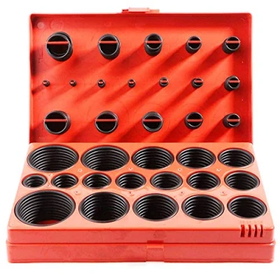 Afbeelding van 419 stuks rubberen O ringen assortiment metrische elektrische afdichtingen voor sanitaire en autoreparatie, zwart