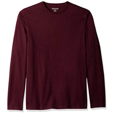 Image de Amazon Essentials T Shirt à Manches Longues Coupe Ajustée Men&#039;s, Bordeaux, XL