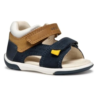 Afbeelding van Geox Zapito Outdoorsandalen voor kinderen, Maat: 18, Navy caramel Leer/ synthetisch