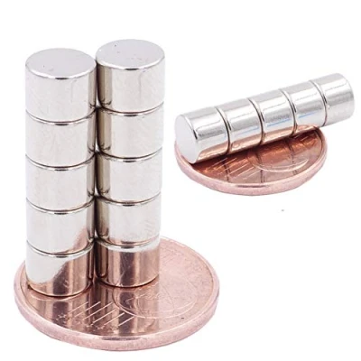Afbeelding van Brudazon 15 mini schijfmagneten 7 x 5 mm N52 sterke neodymium magneten extra voor modelbouw, foto, witte wand, handwerk schijf