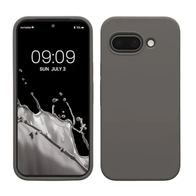 Afbeelding van kwmobile telefoonhoesje geschikt voor Google Pixel 9a Hoesje met siliconen coating Smartphone case in steengrijs