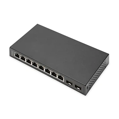 Image de DIGITUS DN 80067 Commutateur non géré 8 x 10/100/1000 + 2 SFP (mini GBIC) lien montant de bureau, fixation murale