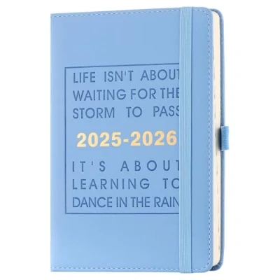 Afbeelding van Academische agenda 2025 2026, A5, middenjaar Dairy van juni tot juli planner met penhouder/maandelijkse tabbladen
