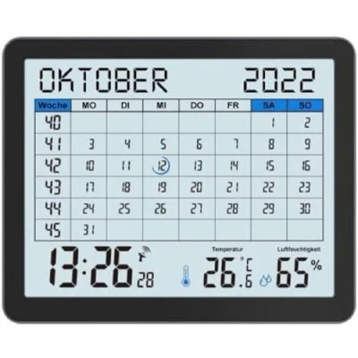 Afbeelding van Technoline digitale kalender WT 2600 172x139x21mm zwart TL WT2600