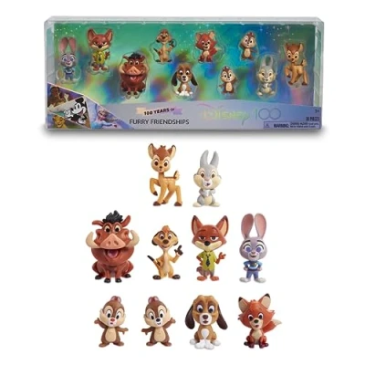 Afbeelding van Disney 100 Furry Friendship pakket, verzamelspeelgoed met figuren, bevat 8 verschillende 100% officiële licentie van het product, 12 om te verzamelen, 3 jaar, Famosa