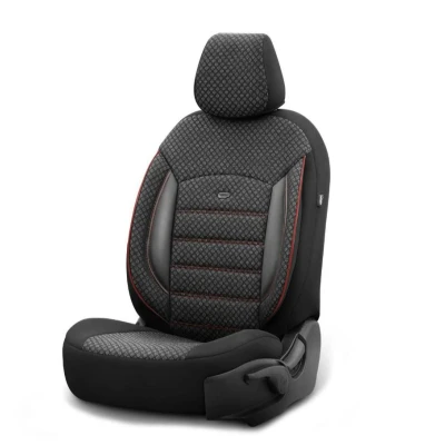 Afbeelding van Otom OT78481 Stoelhoes zwart/grijs voor en achter OPEL: Combo D Tour, Vivaro B Combi, Van, FIAT: Panda II Hatchback, 500 C Convertible