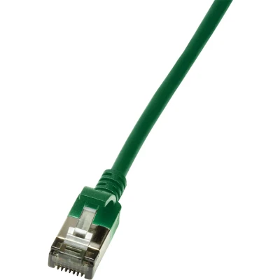 Afbeelding van LogiLink CQ9055S RJ45 Netwerkkabel, patchkabel CAT 6A U/FTP 2.00 m Groen Extreem dun, Vlambestendig, Flexibel, Folie afscherming, Halogeenvrij, Snagless,