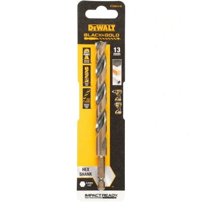 Afbeelding van DEWALT DT20619 QZ HSS G Metaal spiraalboor 1 stuks 13 mm Gezamenlijke lengte 145 Corrosiebestendig Zeskant stuk(s)