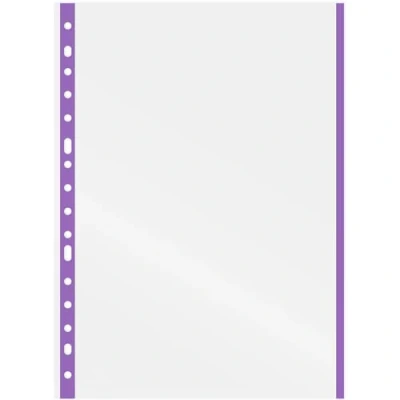 Afbeelding van Grafoplás 5511051 Doos met 100 transparante multi perforatie hoesjes, folio formaat, rood, 16 gaten, polypropyleen, extra glas, voor ringmappen