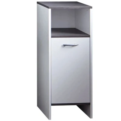 Image de Trendteam Armoire sur sol de bain SanDiego blanc et argenté fumé