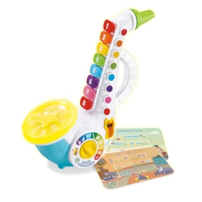 Afbeelding van Leapfrog VTech saxofoon met muzikale kleuren, muziekinstrument voor kinderen, interactieve bladmuziek van 4 liedjes, muziekspeelgoed, cadeau kinderen vanaf 18 maanden, ESP versie