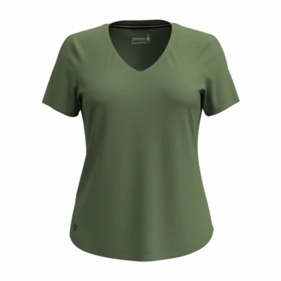 Afbeelding van T Shirt Smartwool Women Active Ultralite V Neck Short Sleeve Fern Green S