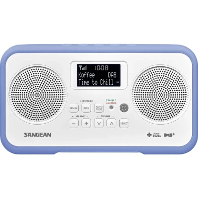 Afbeelding van Sangean DPR 77 DAB Radio Draagbare met DAB+ en FM Wit / Blauw