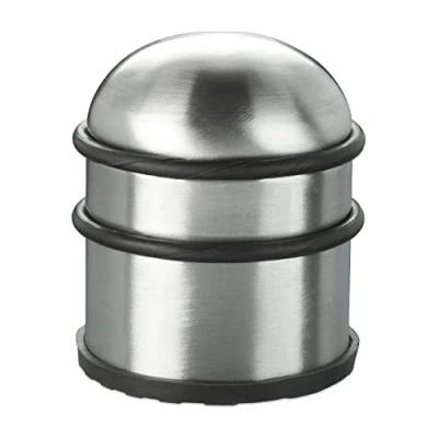 Afbeelding van Relaxdays deurstopper rvs deurbuffer rond deurvastzetter zilver deurstop metaal