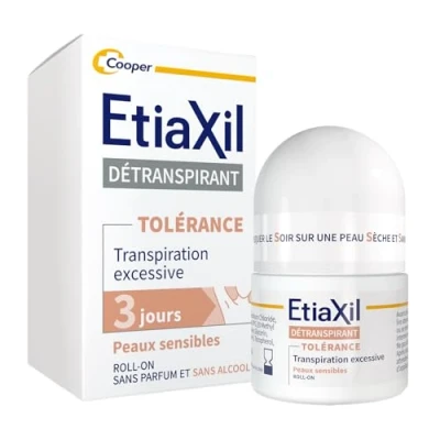 Image de ETIAXIL Déodorant Détranspirant Traitement Transpiration Excessive Aisselles TOLÉRANCE Efficacité 3 jours 15 ml