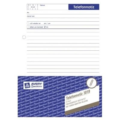Image de Zweckform telefonnotiz 1019 a5 avery