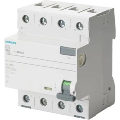Afbeelding van Siemens 5SV33463 5SV3346 3 Aardlekschakelaar F 63 A 0.03 400 V