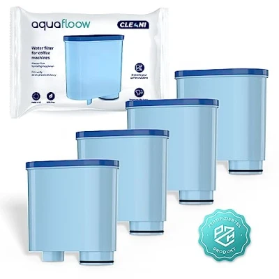 Image de Aquafloow 4x Filtre à Eau CLEANI pour les Machines Café Saeco et Philips Compatible avec AquaClean CA6903/10 CA6903/22 Anticalcaire, Cartouche Filtrante Machine