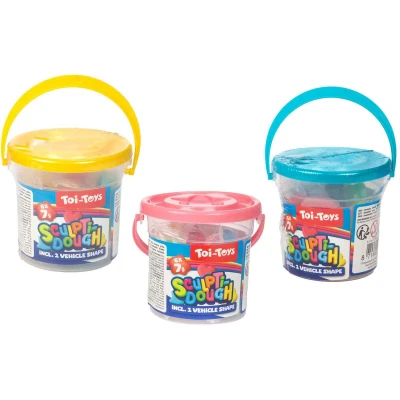 Afbeelding van Toi Toys Sculptidough kleiset met mal in emmer, 7dlg.
