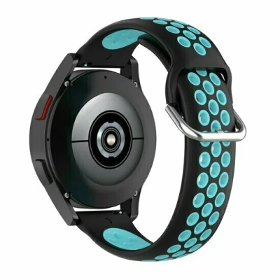 Afbeelding van Garmin Vivoactive 4 / 4L Siliconen sportbandje met gesp Zwart + blauw