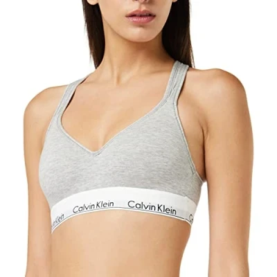 Image de Calvin Klein Soutien gorge type Bralette pour femme effet rehausseur et rembourrage, Gris (gris bruyère), S