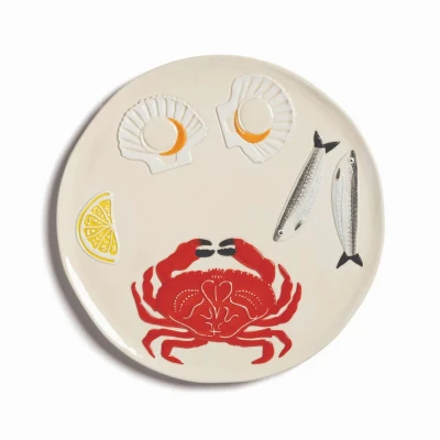 Afbeelding van &amp;Klevering De La Mer Crab Serveerschaal 26,5 Cm Multicolor