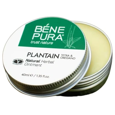 Afbeelding van BenePura Weegbree zalf voor geïrriteerde en probleemhuid, eczeem psoriasis, vermindert jeuk brandwonden na insectenbeten, 100% natuurlijke zalf, 40 ml