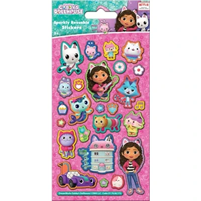 Afbeelding van Gabby&#039;s Dollhouse Herbruikbare glitterstickers, officieel gelicentieerd